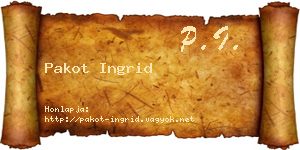 Pakot Ingrid névjegykártya